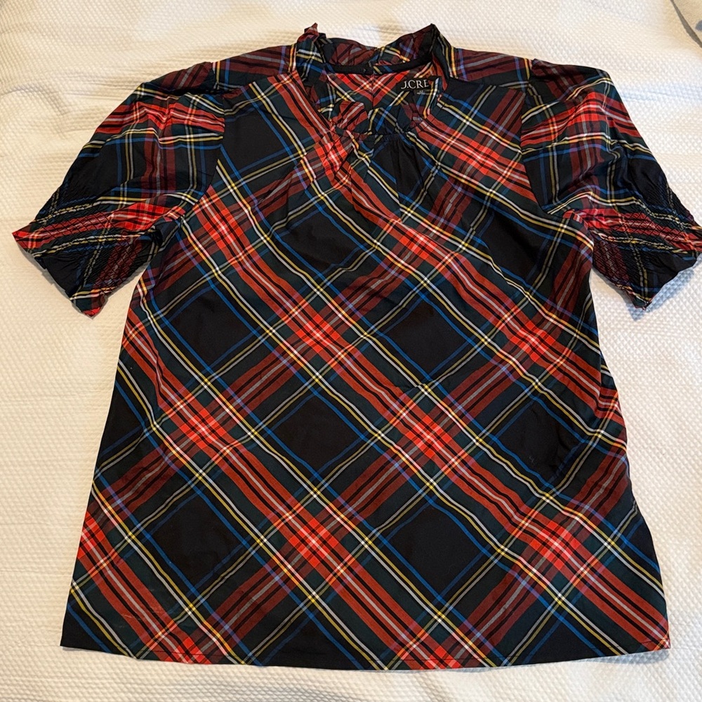 J. Crew Multicolor Plaid Top